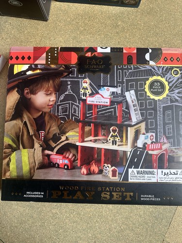 Wooden fire station playset - wooden,