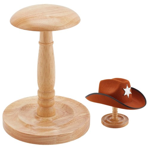 Wood hat stand tabletop cap - wood,