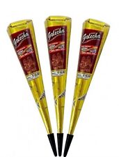3 Henna GOLECHA Maroon RED  Mehandi Tattoo Cones Natural Paste Indian Cones