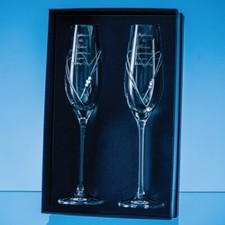 Pair of Personalised Engraved Diamante Crystal Bride Groom Gift Set