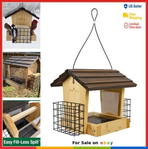 Cedar hopper bird feeder - cedar, 3