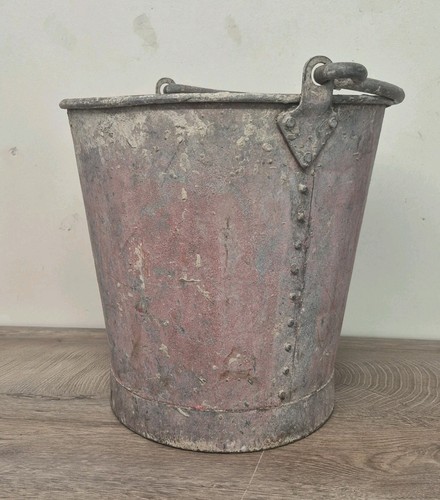 Vintage galvanised fire bucket - galvanised,