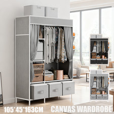 Large Fabric Canvas Wardrobe