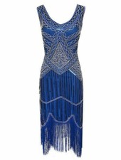 Great Gatsby Costume 1920's Cocktail Party Sequin Fringe Flapper Dress