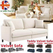 2 / 3 Seater Teddy Velvet Sofa