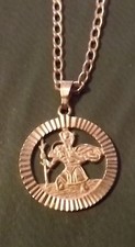 used 9ct gold St Christopher Necklace  used fine jewellery Beautiful chain