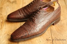 Joseph Cheaney Moc Croc Brown Leather Oxford Shoes Men's UK 10.5 US 11.5 EU 44.5