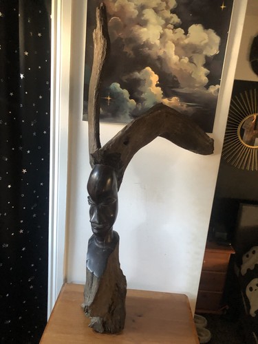 Giant african carved ebony - african,
