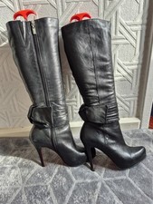 Faith black knee high leather