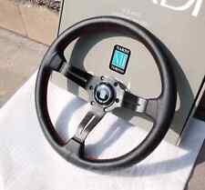 NARDI 330MM 13' Deep cone 55mm Genuine Leather Red Stitch Sport Steering Wheel