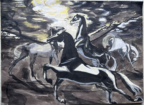 Dramatic horse equine abstract - horse,