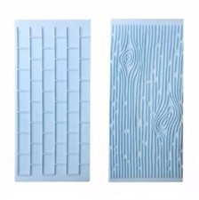 Brick & Wood Grain Impression Mat Fondant Cake Decorating Tool Embosser 2pcs Set