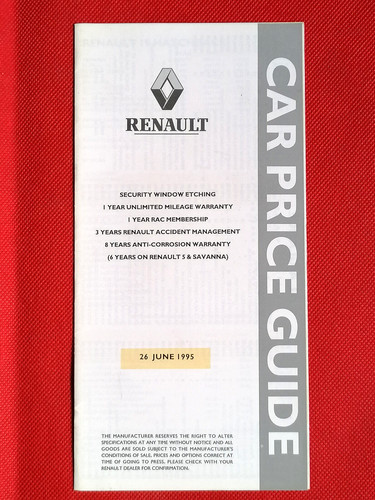 1995 renault price list inc - renault,
