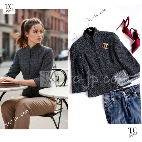 Chanel 13s navy wool cotton - chanel,