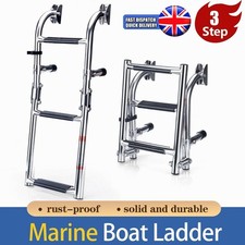 3 Steps Stainless Steel Foldable Boat Ladder Folding Boarding Ladder Boat Marine