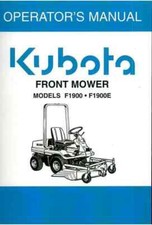 Kubota Ride on Mower F1900-F1900E Operators Manual
