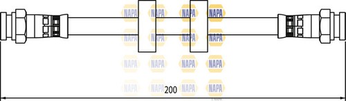 Brake hose rear inner napa - hose,