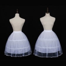Women Crinoline Petticoat White Hoop Skirt Ball Gown Half Slips Short Underskirt