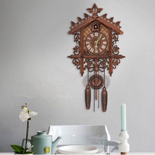 Wooden cuckoo wall clock with - wall,