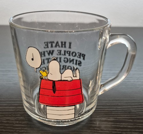 Snoopy peanuts glass mug - peanuts,