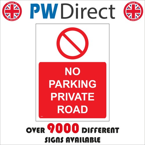 Sign parking private road - no,
