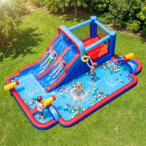 Inflatable water slide park - water,