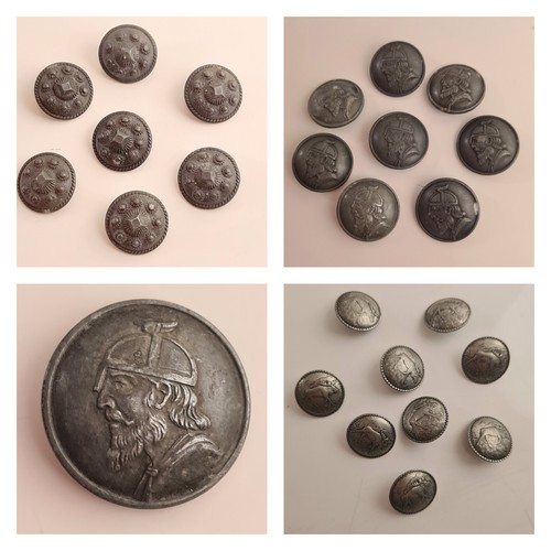 Sets vintage pewter buttons - 3,