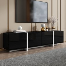 TV Stand Cabinet TV Unit with Low Panel Modern TV Cabinet for Living Room Black