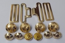 Irish Harp Buttons & Buckle Set Complete With Two Sliders I V Insignia