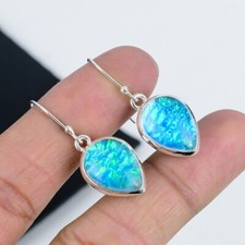 Australian Triplet Opal Gemstone 925 Sterling Silver Handmade Jewelry Earrings