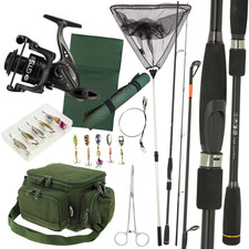 NGT XT Carbon Spinning Pike Predator Set With Rod Reel Bag Spinners Landing Mat