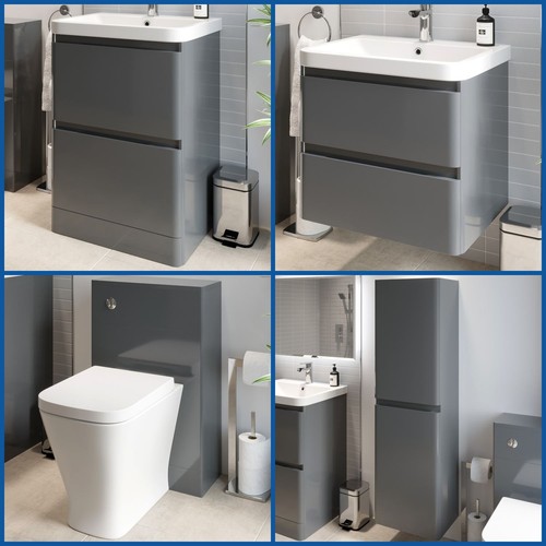 Grey bathroom furniture - grey, vanity
