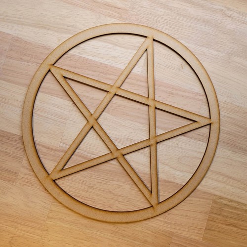 Wooden mdf wiccan pentagram - wooden,