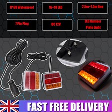 12V 10m 7 Pin 16Led Stop Brake Rear Lamp Waterproof Trailer Tail Light Kit UK