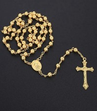Elegant Gold Rosary Necklace
