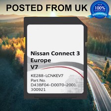 NISSAN Connect 3 V7 Navigation SD CARD Juke Micra Qashqai Map UK 2022 2023