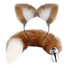 Adults Sexy Faux Fur Fox Tail Ears Headband Cosplay Roleplay Fancy Dress Set