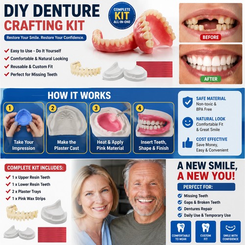 Diy fake teeth set full - fake,