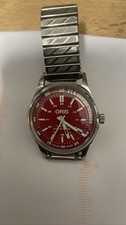 Oris Swiss Men's Hand-Wind 17 Jewels Shock-Proof Red Dial Watch
