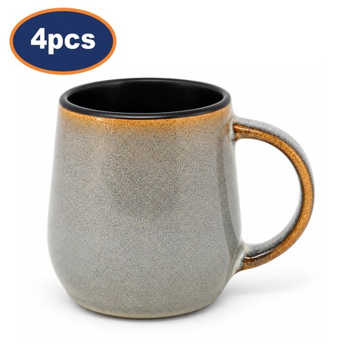 Coffee mug set stoneware - coffee, grey