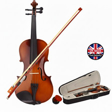 4/4 Full-Size Black Acoustic Violin Set With Case+ Bow +Rosin