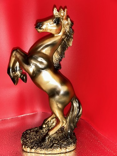 Stunning gold rearing horse - rearing,