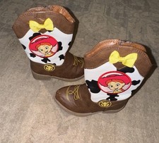 Toy Story Boots Kids Sz 6 Jessie Western Cowboy Brown Girls Shoes Disney Zip