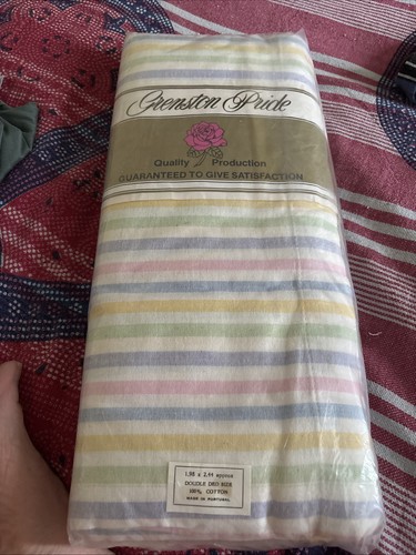 Vintage striped bed sheets - vintage,