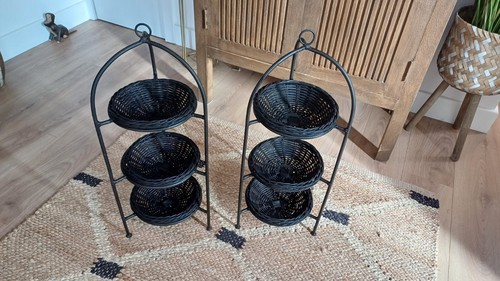 Three tier rattan - tier, iron