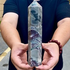 1.79LB  Natural quartz crystal mineral colorful stone pillar restoration