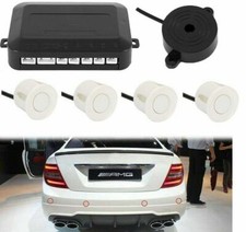 4x White Parking Sensors Car Reverse Backup Rear Radar Alert System Buzzer KIT