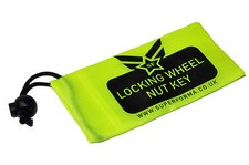 FLUORESCENT YELLOW LOCKING WHEEL NUT/BOLT KEY TOOL BAG UNIVERSAL CAR VAN