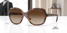 VOGUE VO2871S 150813 Striped Dark Havana Brown Gradient 56mm Women's Sunglasses
