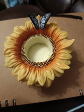 Partylite Tea light holder. Sunflower with butterfly. Good Condition.